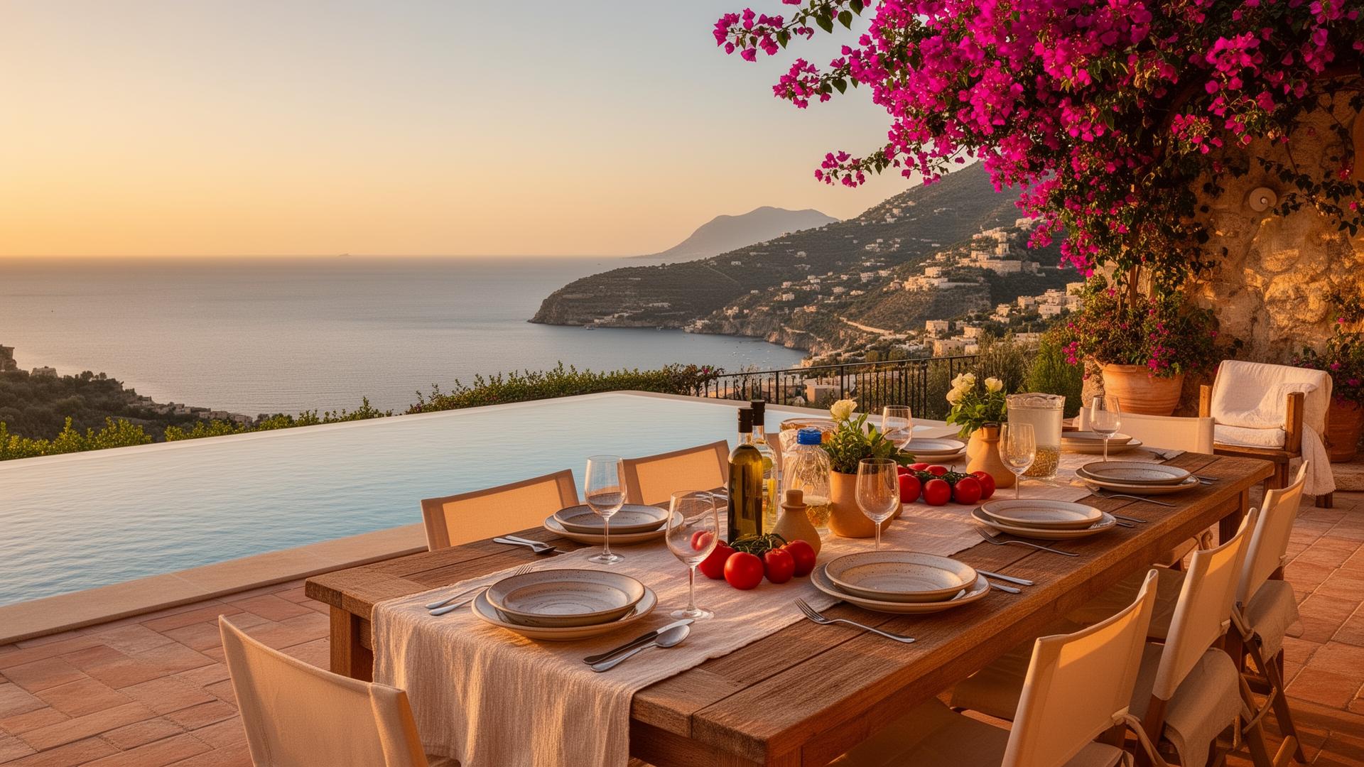 Villa terrace near the Gulf of Castellammare